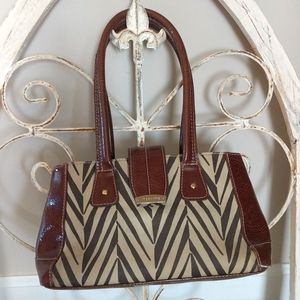 Liz Claiborne Small Brown Zebra Print Shoulder Bag/Purse